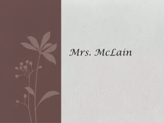 Mrs. McLain