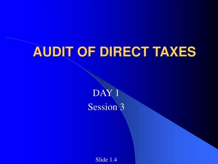 audit of direct taxes