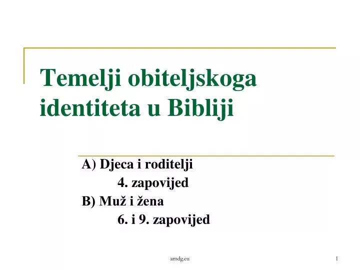 temelji obiteljskoga identiteta u bibliji