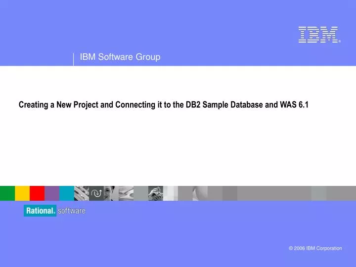 creating a new project and connecting it to the db2 sample database and was 6 1