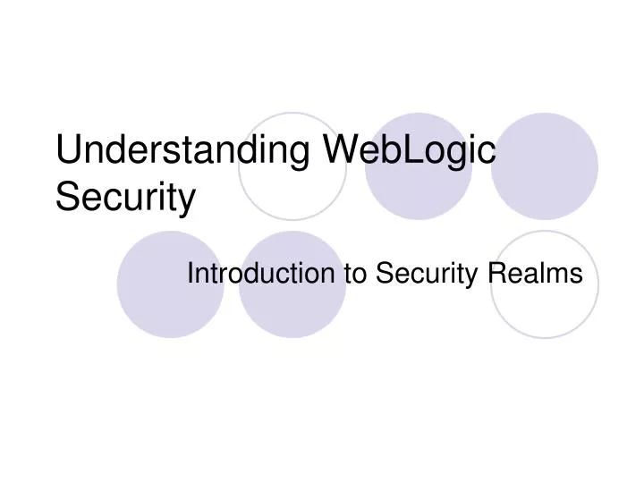 understanding weblogic security