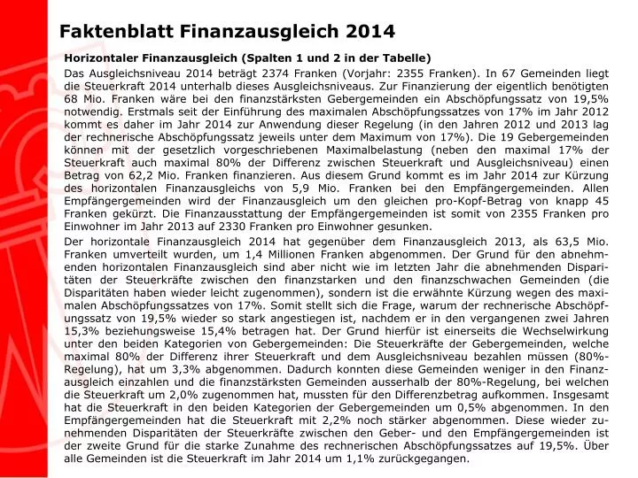 faktenblatt finanzausgleich 2014