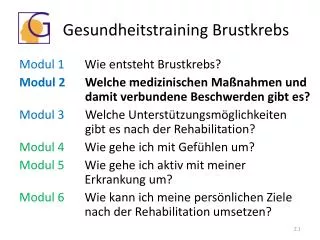 gesundheitstraining brustkrebs