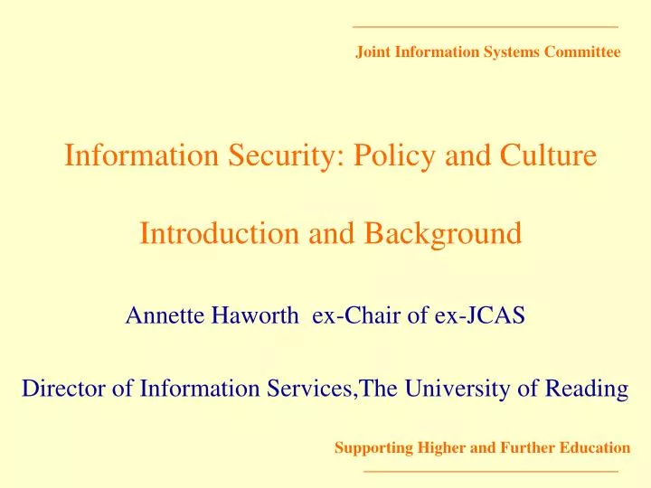 information security policy and culture introduction and background