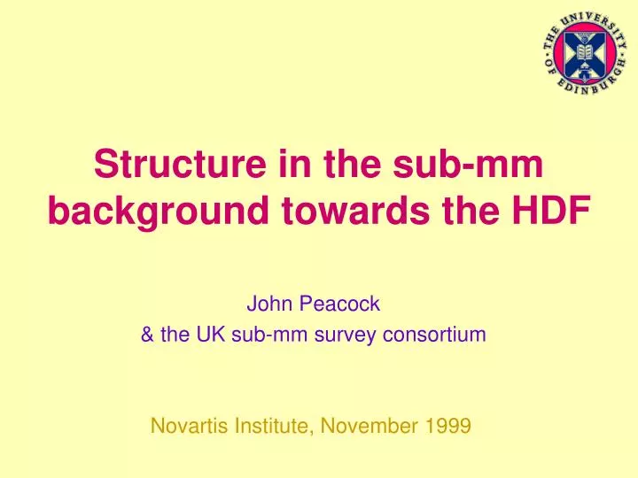 structure in the sub mm background towards the hdf
