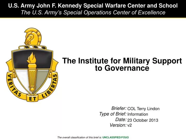 the institute for military support to governance