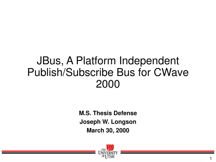 jbus a platform independent publish subscribe bus for cwave 2000