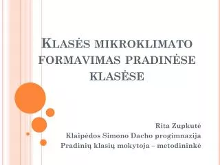 klas s mikroklimato formavimas pradin se klas se