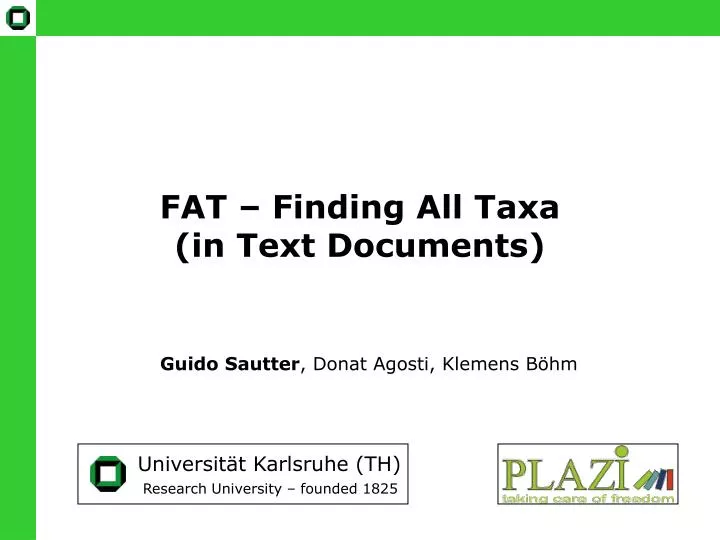 fat finding all taxa in text documents