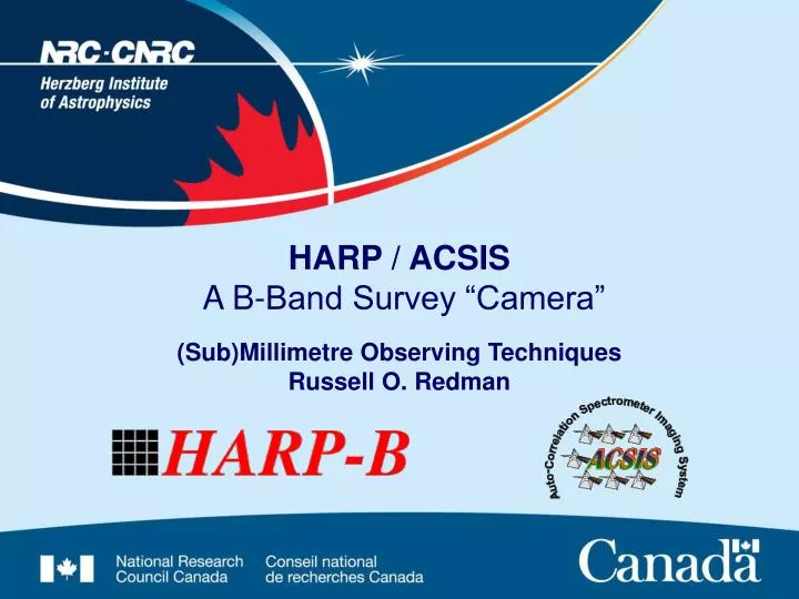 harp acsis a b band survey camera