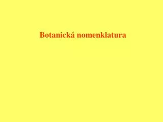 Botanick á nomenklatura