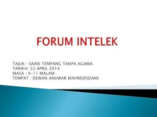 forum intelek