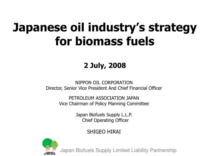 japanese oil industry s strategy for biomass fuels