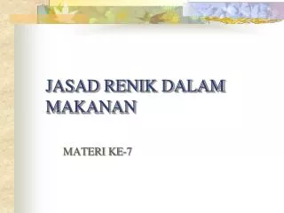 jasad renik dalam makanan