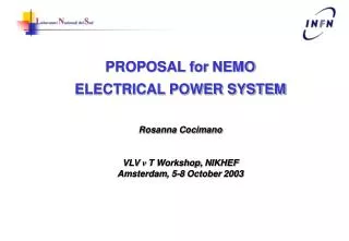 PROPOSAL for NEMO ELECTRICAL POWER SYSTEM