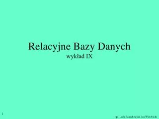 relacyjne bazy danych wyk ad ix