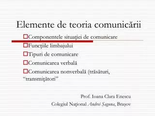 elemente de teoria comunic rii