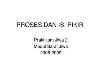proses dan isi pikir