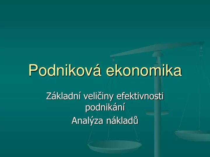 podnikov ekonomika