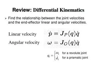 Review: Differential Kinematics
