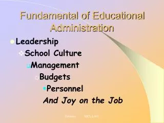 Fundamental of Educational Administration