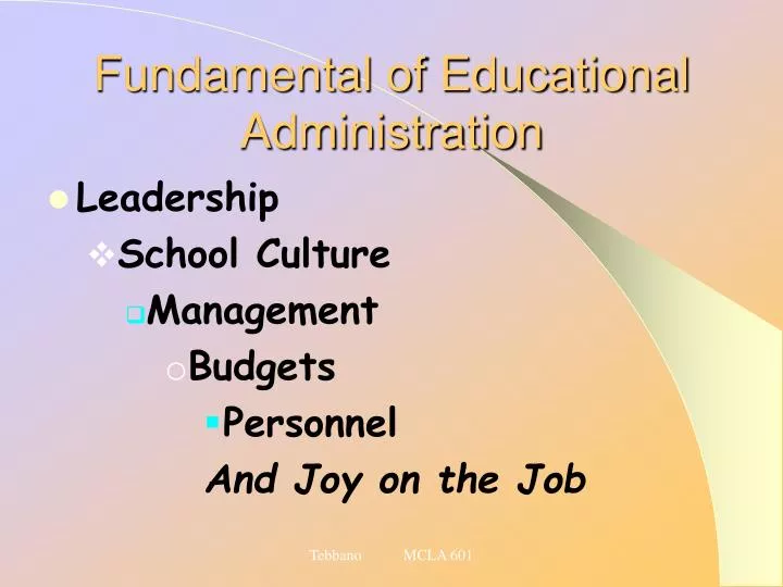 fundamental of educational administration