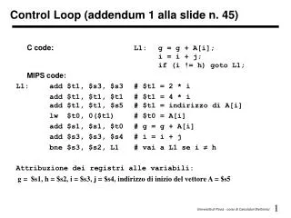 Control Loop (addendum 1 alla slide n. 45)