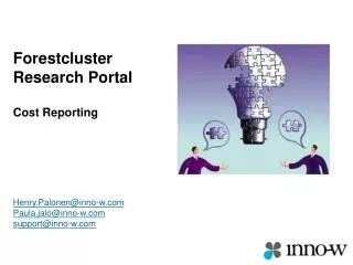 Forestcluster Research Portal Cost Reporting Henry.Palonen@inno-w Paula.jalo@inno-w