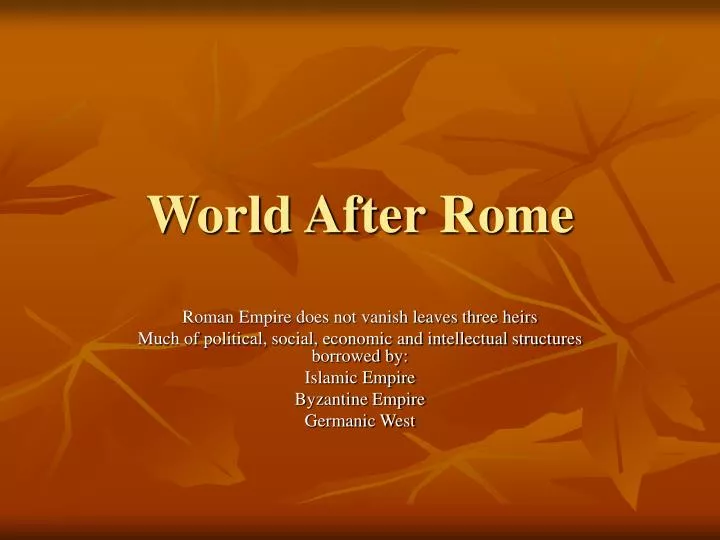 world after rome