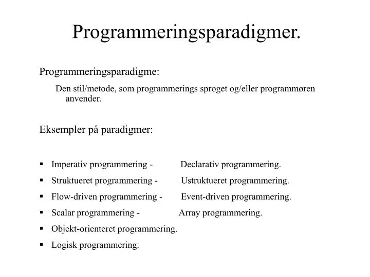 programmeringsparadigmer