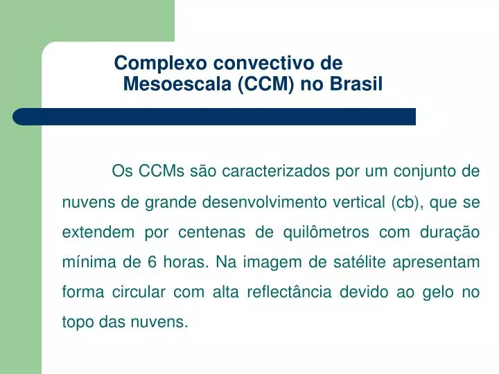 complexo convectivo de mesoescala ccm no brasil