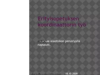 erityisopetuksen koordinaattorin ty