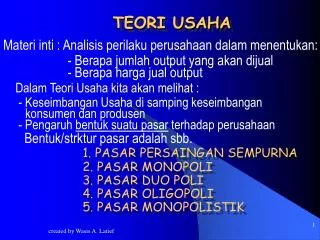teori usaha