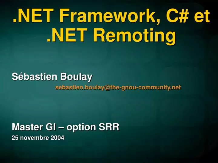 net framework c et net remoting