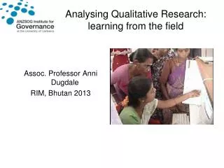 Analysing Qualitative Research: learning from the field