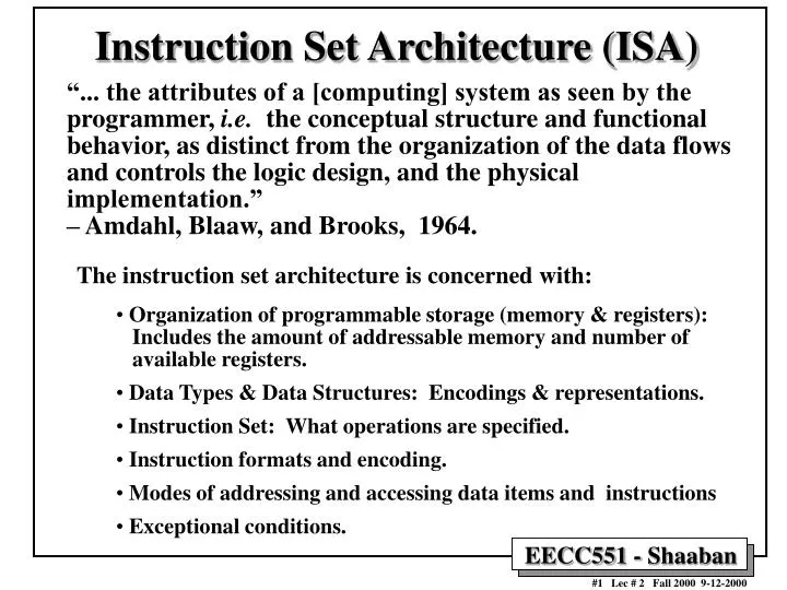 instruction set architecture isa