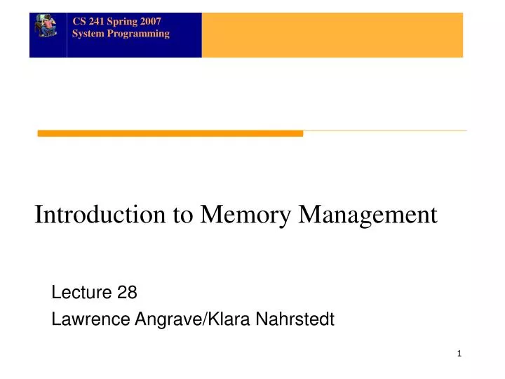 introduction to memory management