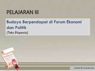 pelajaran iii