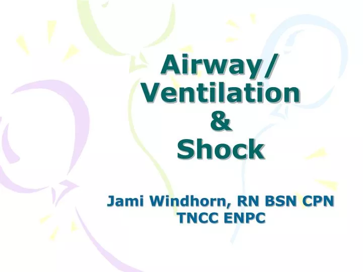 airway ventilation shock