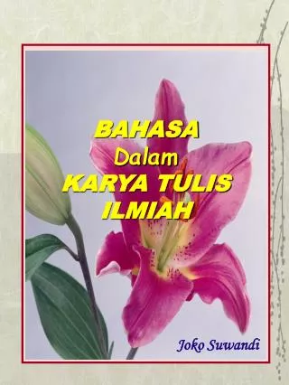 bahasa dalam karya tulis ilmiah