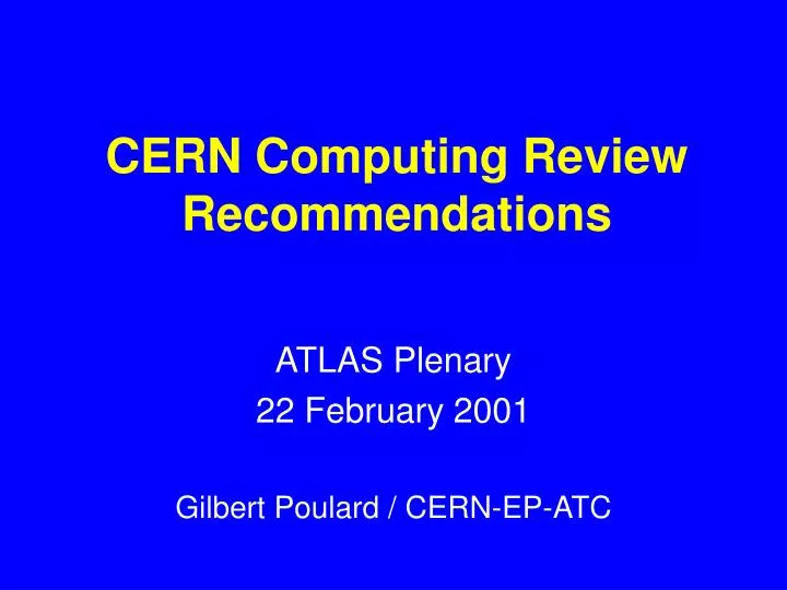 cern computing review recommendations