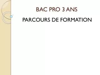 bac pro 3 ans