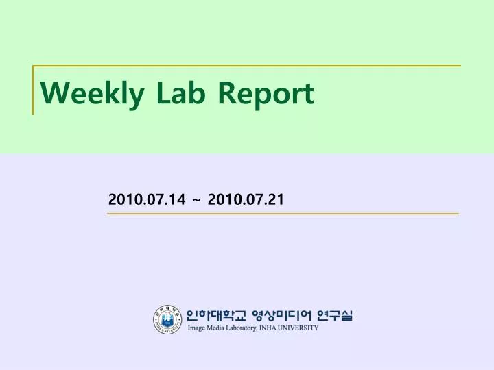 weekly lab report