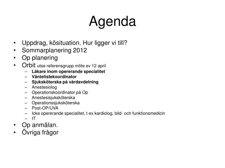 agenda