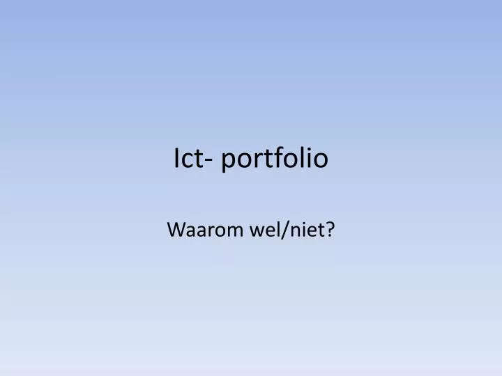 ict portfolio