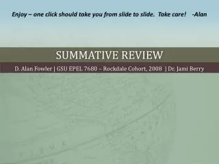 Summative Review