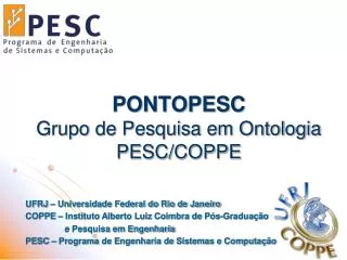pontopesc grupo de pesquisa em ontologia pesc coppe