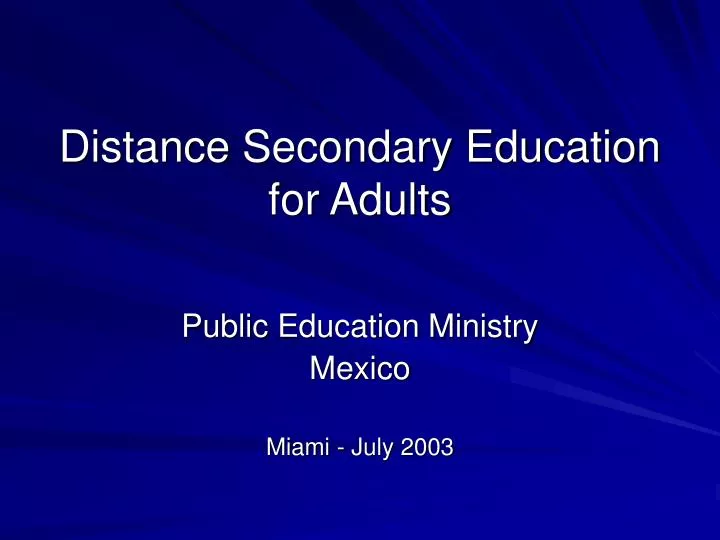 distance secondary education for adults