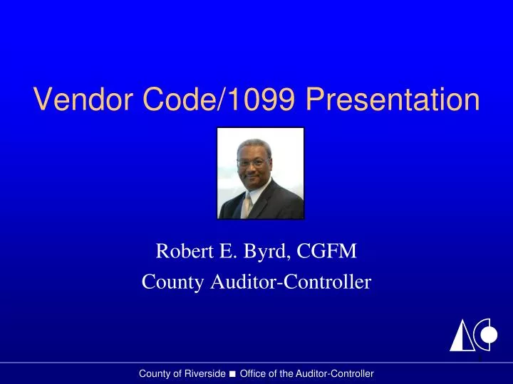 vendor code 1099 presentation