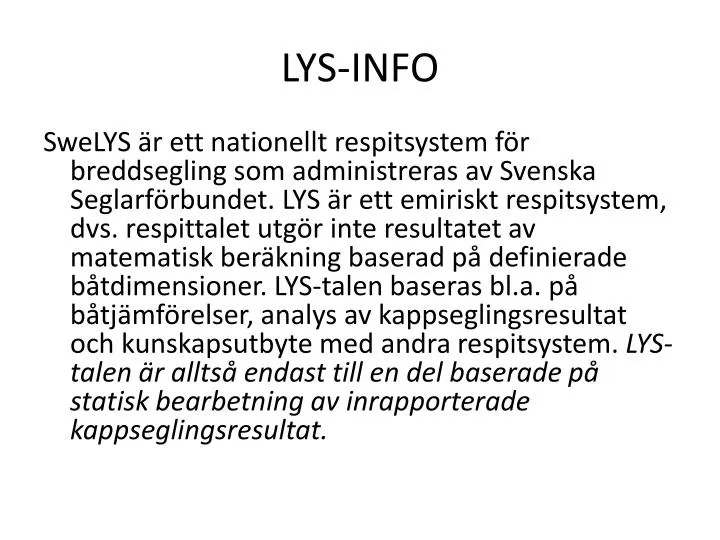 lys info